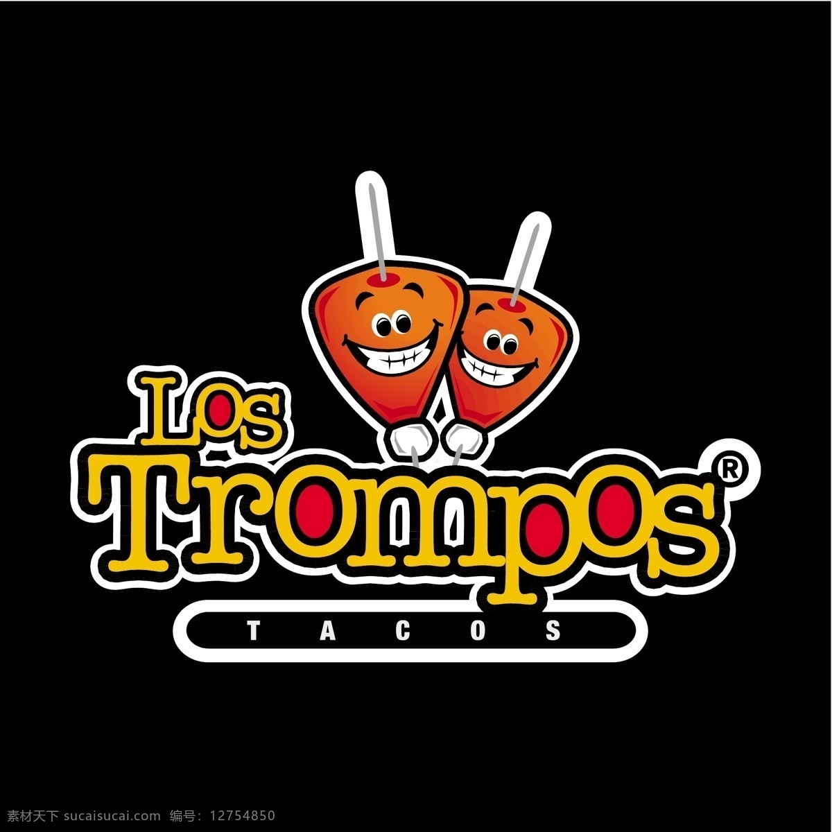 洛杉矶 trompos 玉米饼 免费 美国 标志 标识 黑色