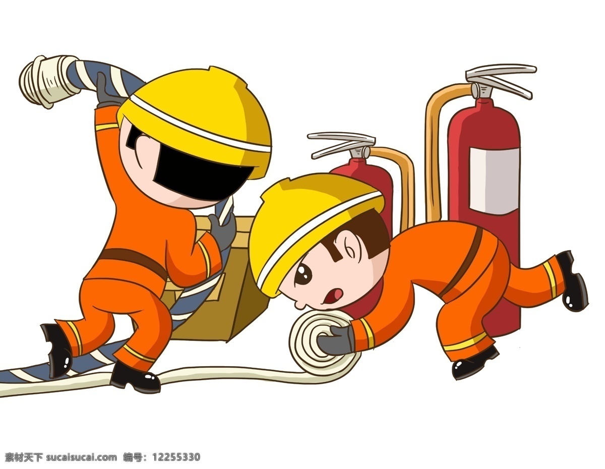 防灾 防火 消防 安全 公益 宣传 插画 卡通 手绘 灭火 消防员 卡通消防员 正在 消防安全 宣传插画