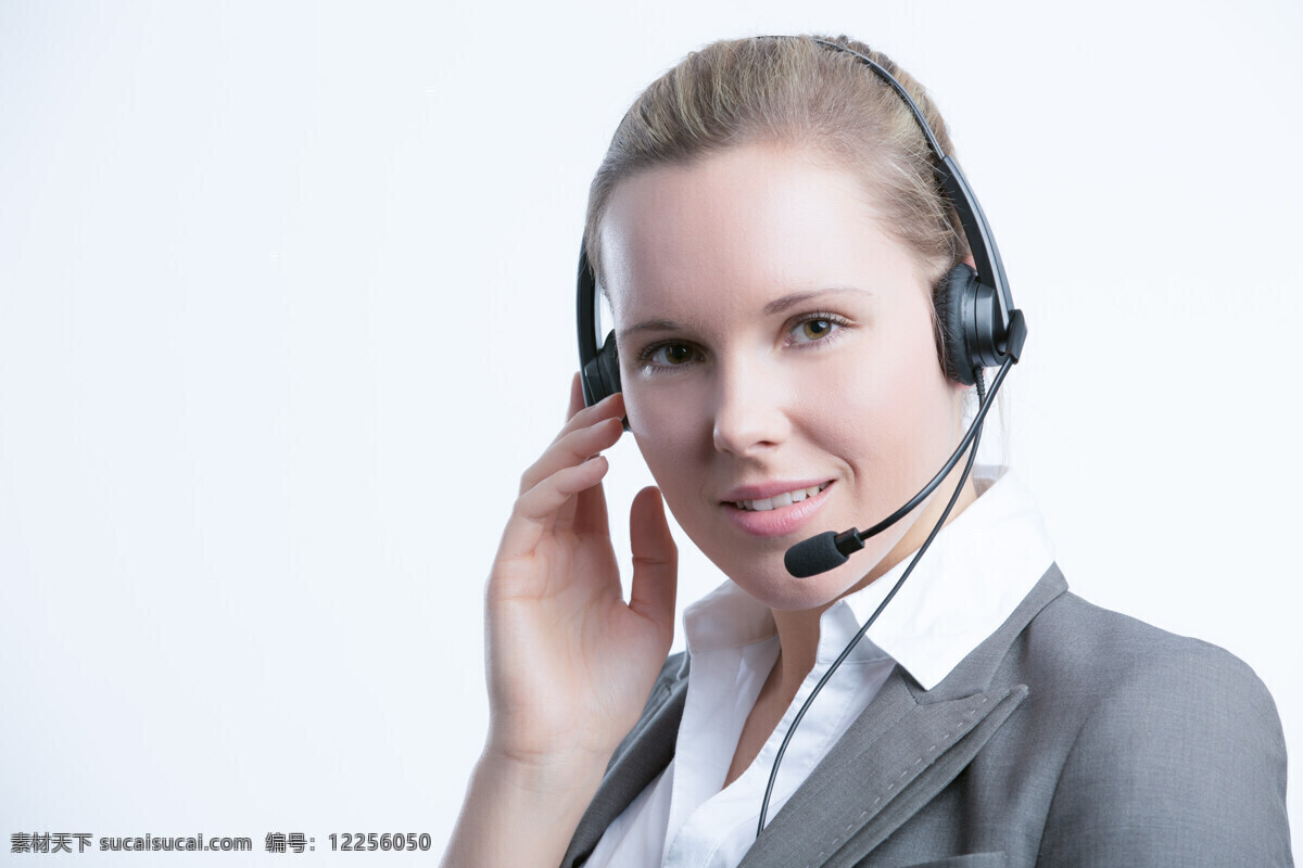 戴 耳机 客 服 客服 话务员 职业女性 白领 商务女士 职业人物 商务人士 人物图片