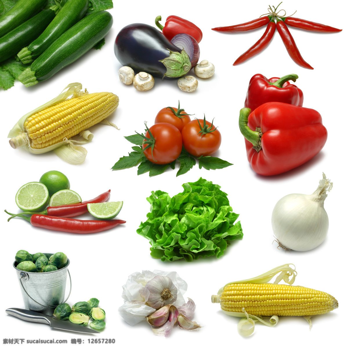 高清 蔬菜 玉米 西红柿 辣椒 茄子 青菜 大蒜 绿色蔬菜 新鲜蔬菜 蔬菜背景 蔬菜图片 餐饮美食