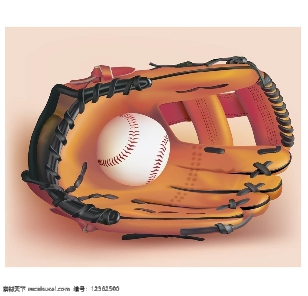 棒球 手套 棒球手套 原创 写实 矢量 矢量图 生活百科 生活用品 矢量图库 运动 体育 运动物品 体育用品 鼠绘 淡黄色背景 体育运动 文化艺术
