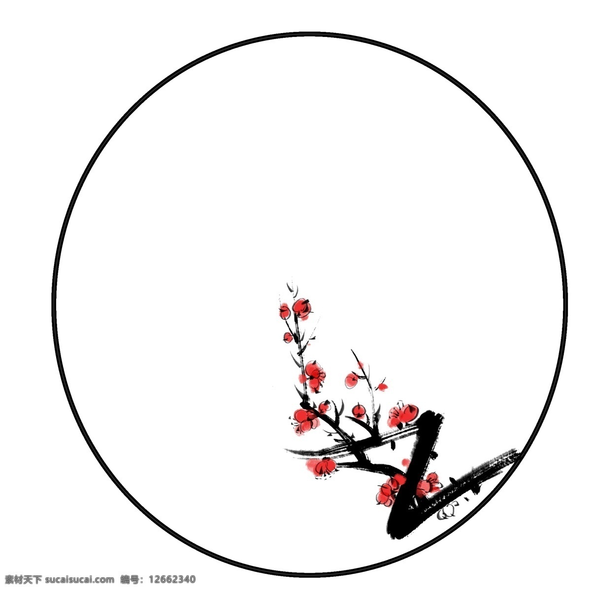 美丽 梅花 边框 插画 美丽的边框 卡通插画 梅花边框 花朵 鲜花 花束 花瓣 花枝 圆圆的边框