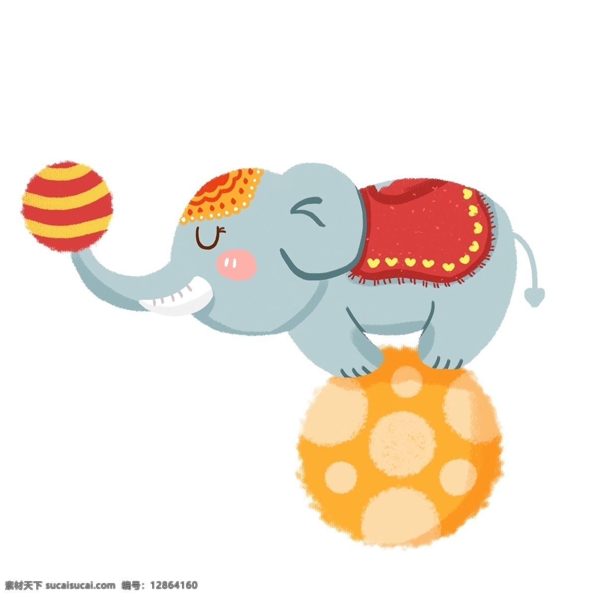 大象 玩 杂技 免 抠 图 大象滚球 杂技团 卡通动物 动物插画 可爱的动物 小动物 动物表演 卡通 灰色 小象