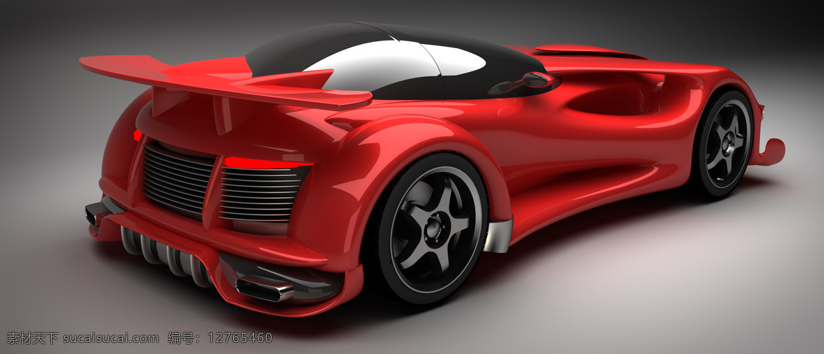 红色 跑车 侧面 汽车 交通工具 3d汽车 汽车图片 现代科技