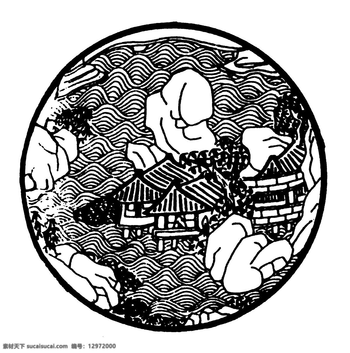 装饰图案 元明时代图案 中国 传统 图案 设计素材 书画美术 白色