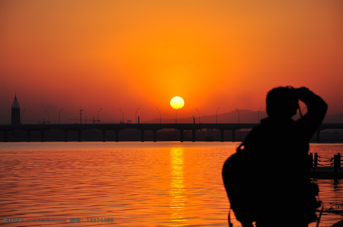 剪影 傍晚 河边 旅游摄影 落日 人文景观 夕阳 摄影剪影2 石家庄叉河 人像剪影 psd源文件