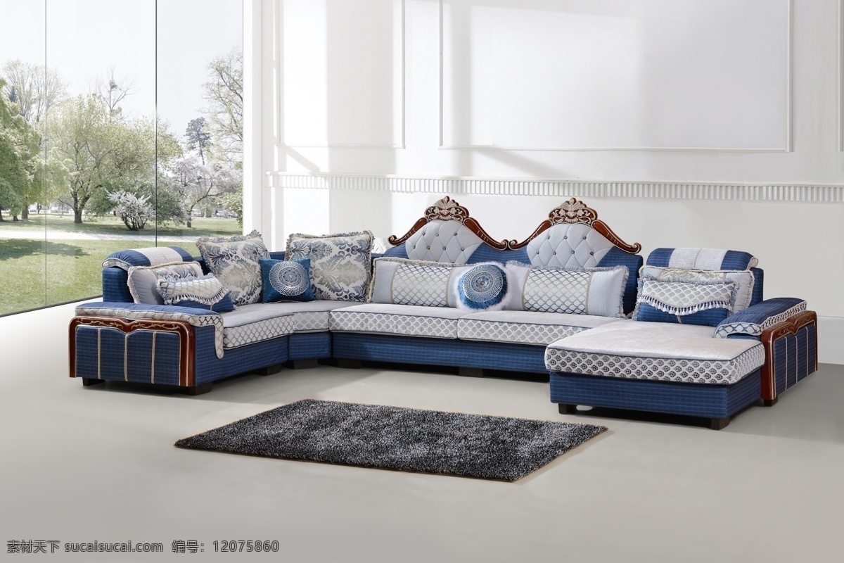 休闲沙发 布艺沙发 沙发背景 沙发地毯 时尚沙发效果 分层