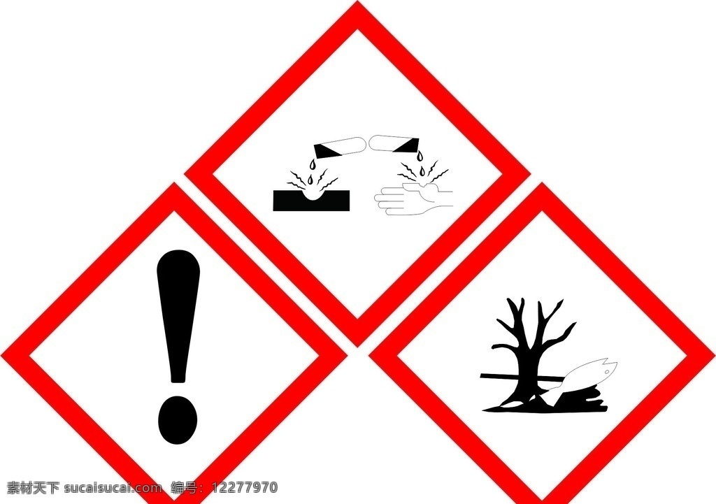 环境保护标识 环境危害标识 树和鱼有危害 对手有腐蚀性 环境警告标识 标志图标 公共标识标志