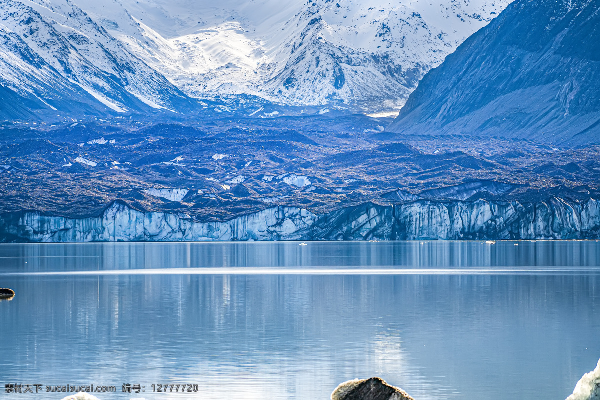 冰川断层 冰川 断层 雪山 湖泊 冰 冬季 塔斯曼湖 自然景观 自然风景