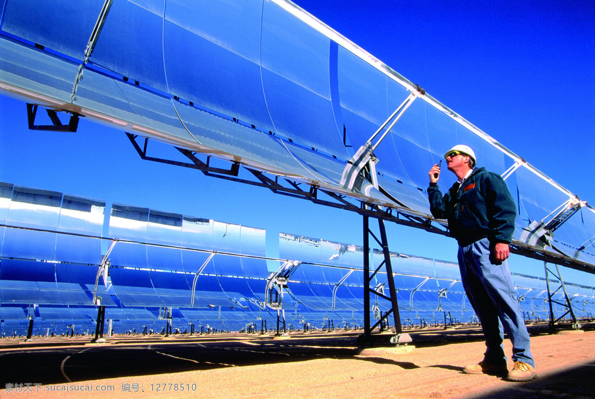 光热电站 太阳能 清洁能源 聚光热发电 槽式反射镜 光热发电系统 电力 聚光 热 发电 现代科技 工业生产