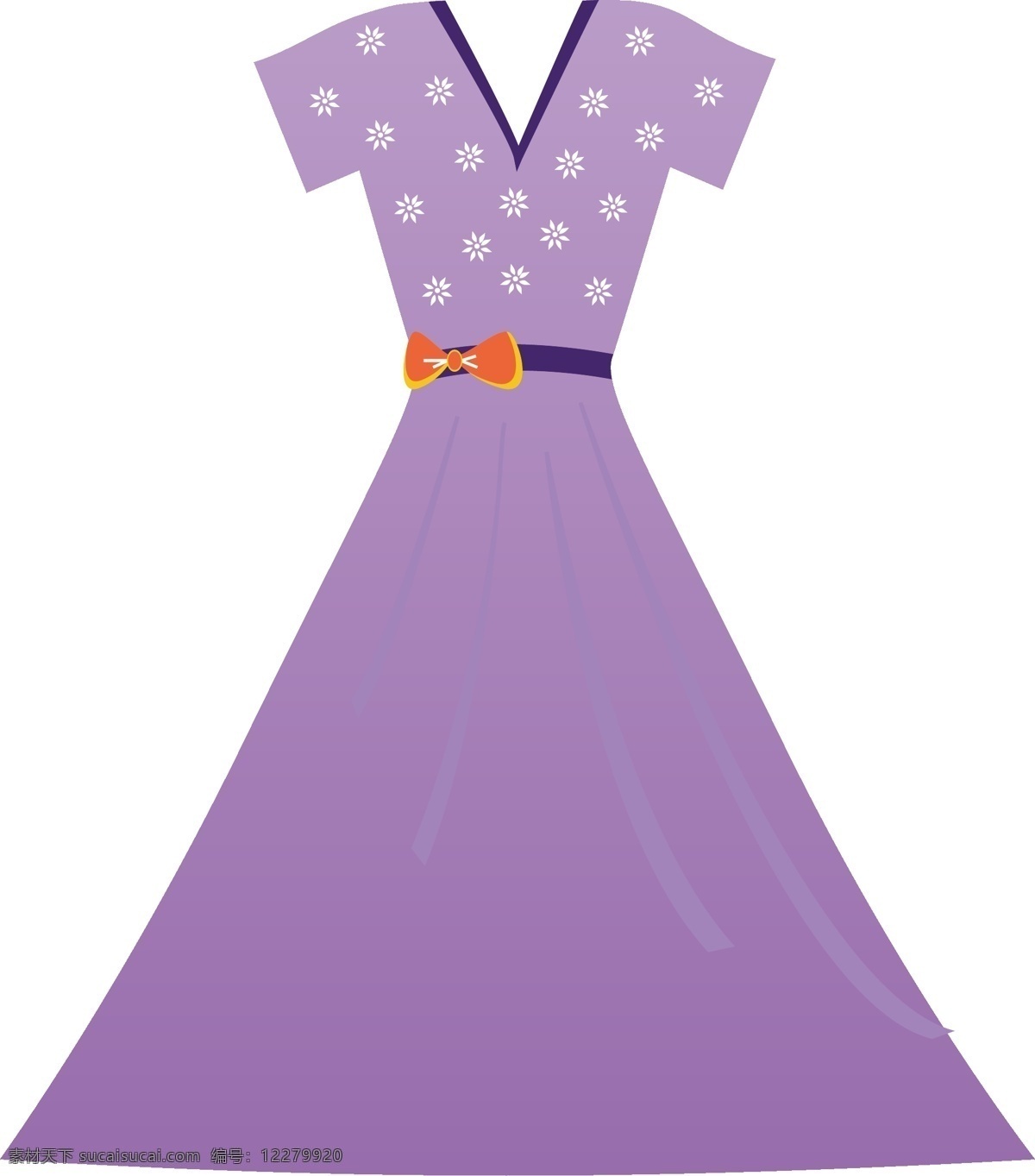 矢量 手绘 紫色 淑女 裙 免 抠 元素 紫色的长裙 手绘裙子 花朵裙子 蝴蝶结 矢量裙子 好看的 淑女裙 晚礼服 美丽的