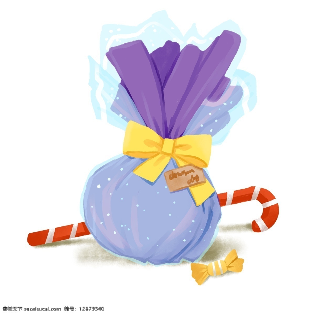 圣诞节 紫色 包装纸 包装 平安 果 礼物 免 抠 元素 平安夜 苹果 糖拐杖 糖果 节日 传统 西方 贺卡 卡通 冷色系 蓝色