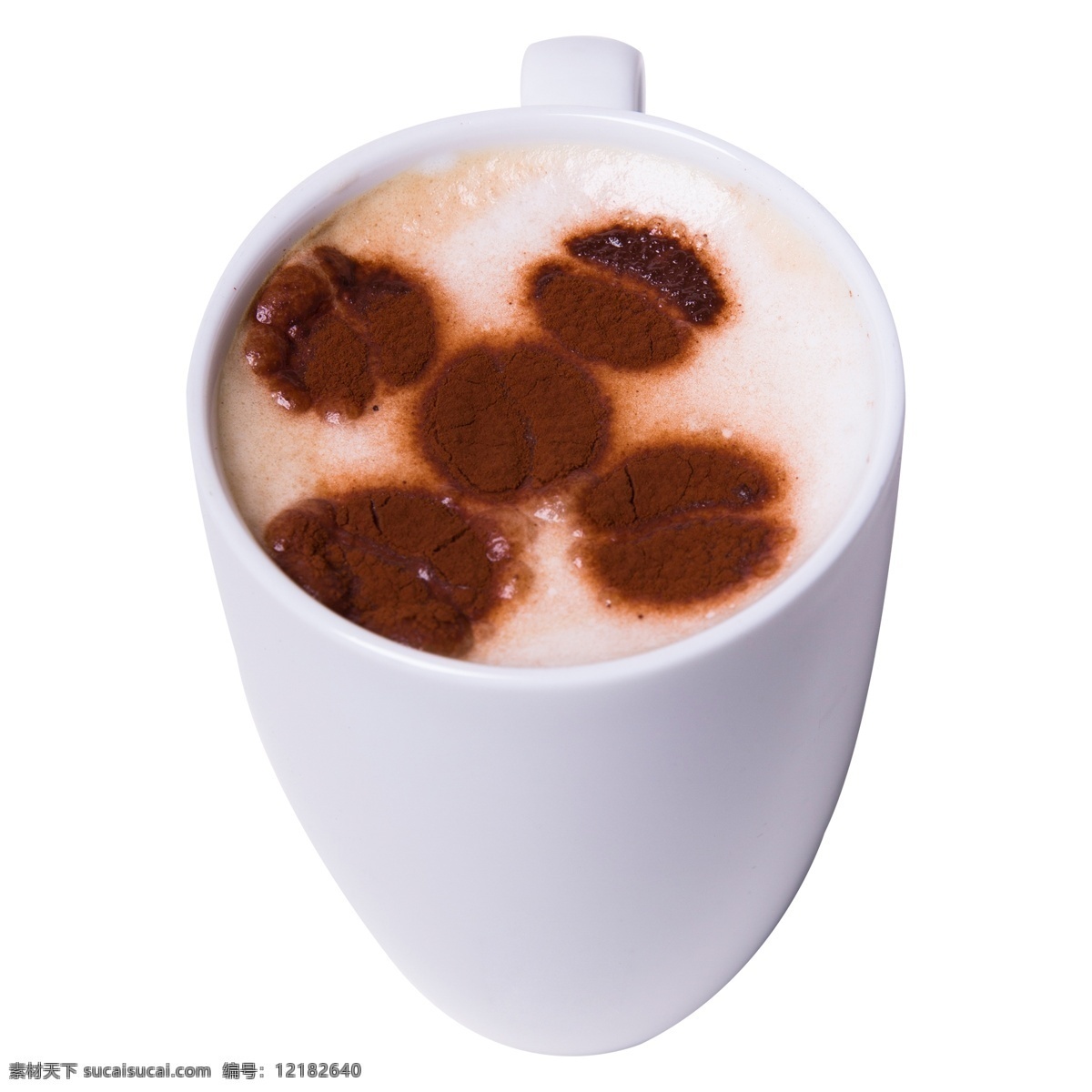 白色 咖啡杯 咖啡豆 图纹 俯视图 白色咖啡杯 马克杯 咖啡 咖啡豆印 咖啡豆拉花 后手把 实拍图