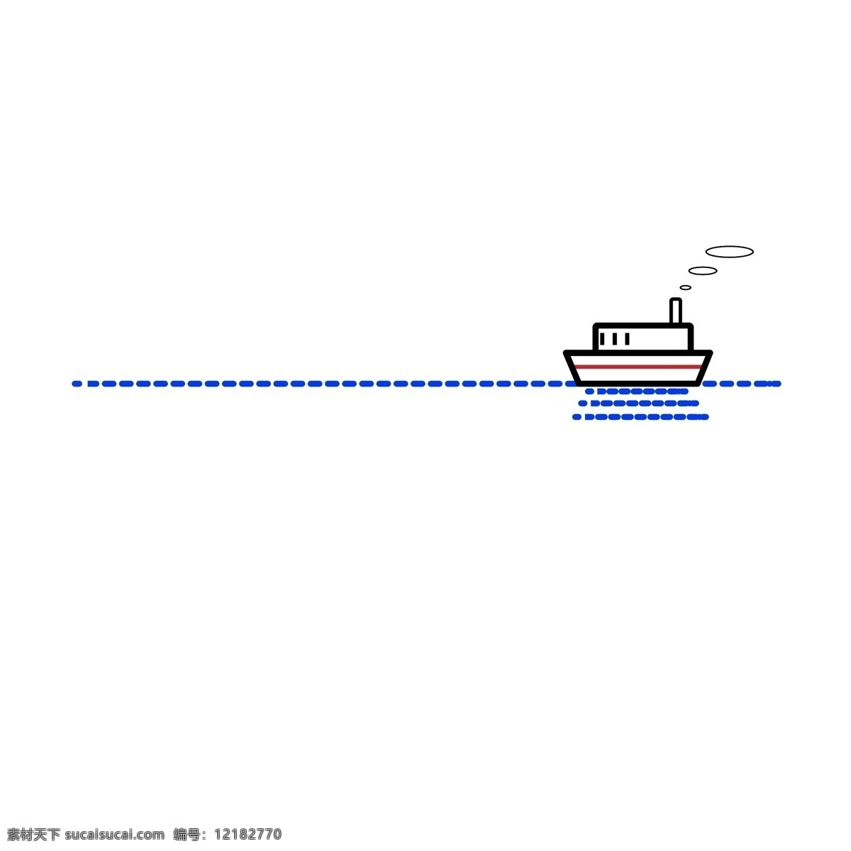 卡通 白色 轮船 分割线 蓝色的线条 线条分割线 轮船分割线 卡通分割线 分割线插画 白色卡通轮船