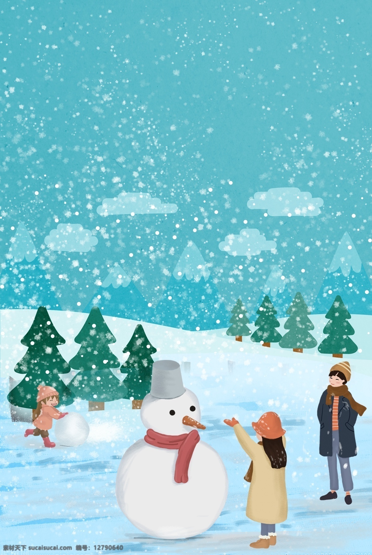 欢乐 雪地 冬令营 海报 冬季雪地 雪地海报 冬季营地 冬天 大雪 雪中 滚雪球 堆雪人