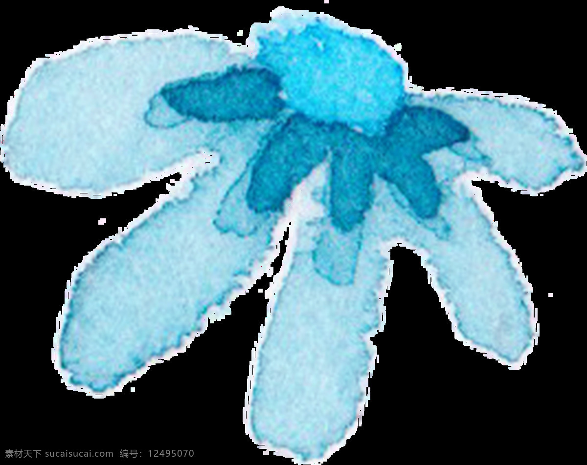 艺术 花蕾 卡通 透明 花束 蓝色 透明素材 免扣素材 装饰图案
