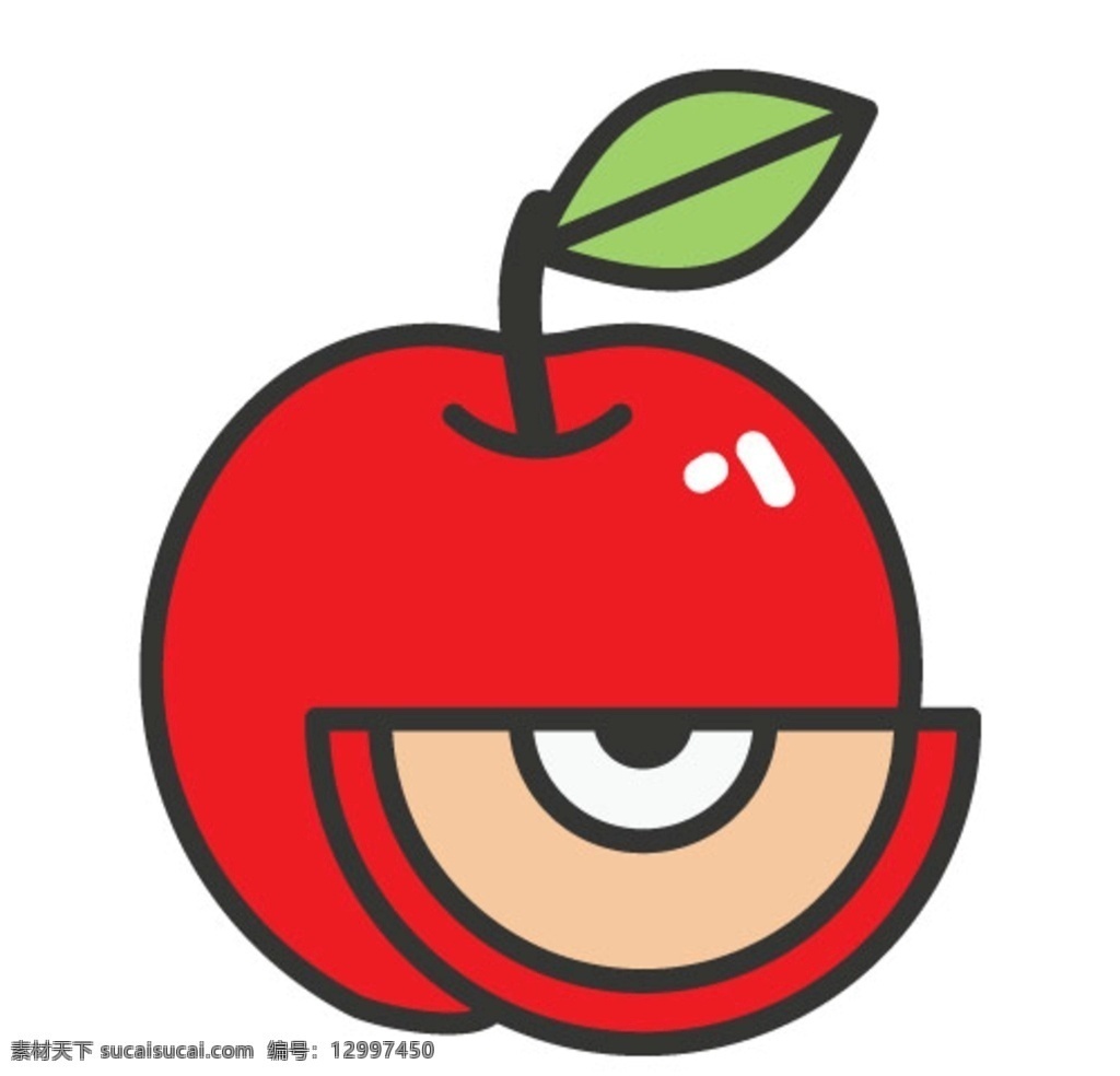 卡通苹果 水果苹果 简笔画苹果 水果 卡通水果 动漫动画
