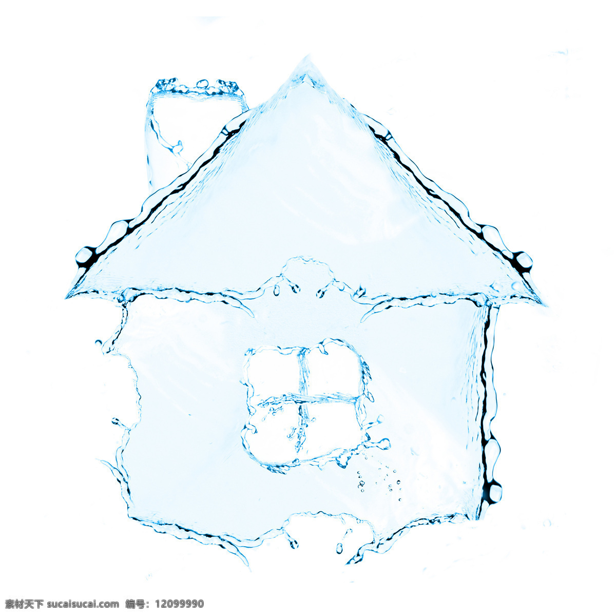创意 水 组成 房子 图案 高清 大图 水滴