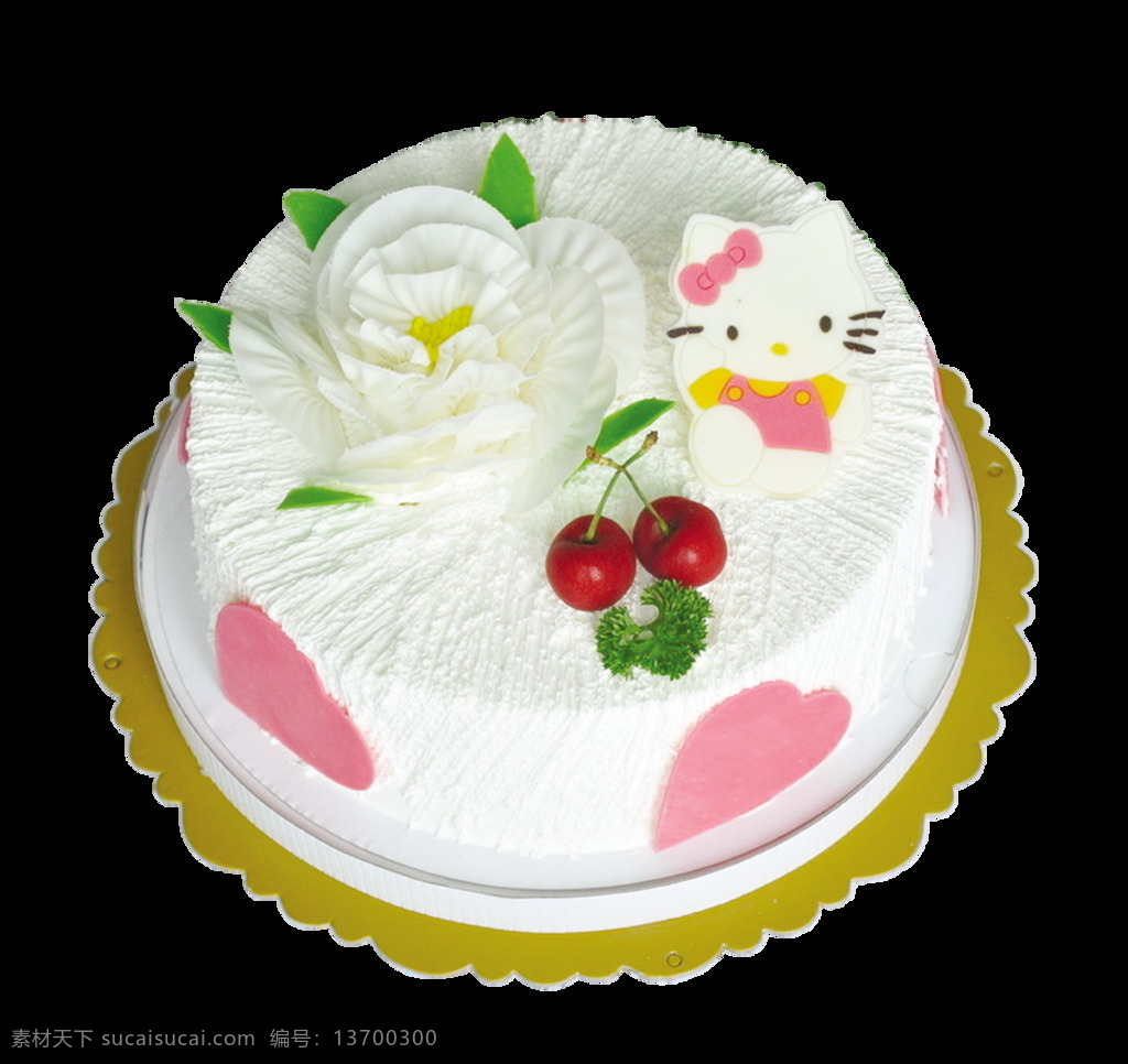 白色 樱桃 蛋糕 白色蛋糕 美食 生日蛋糕元素 生日快乐 透明元素 图案设计 樱桃蛋糕