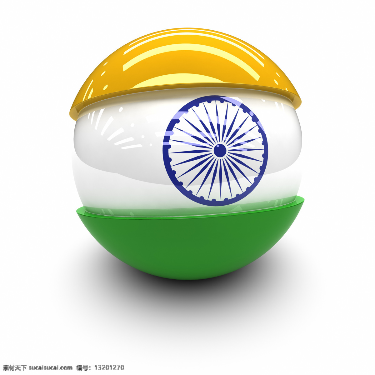 印度国旗 3d球体国旗 质感 国旗 旗帜 3d设计