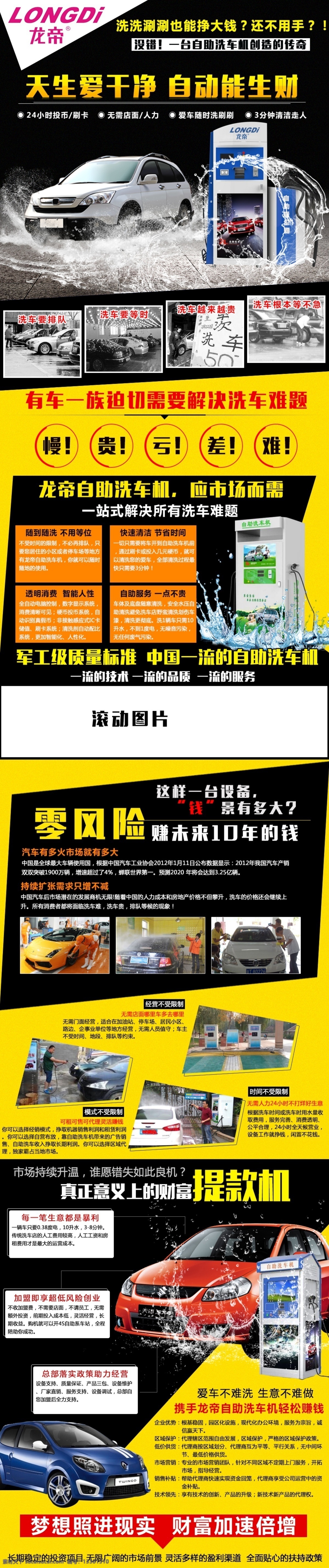 自助洗车机 汽车洗车 汽车背景 水 黑色