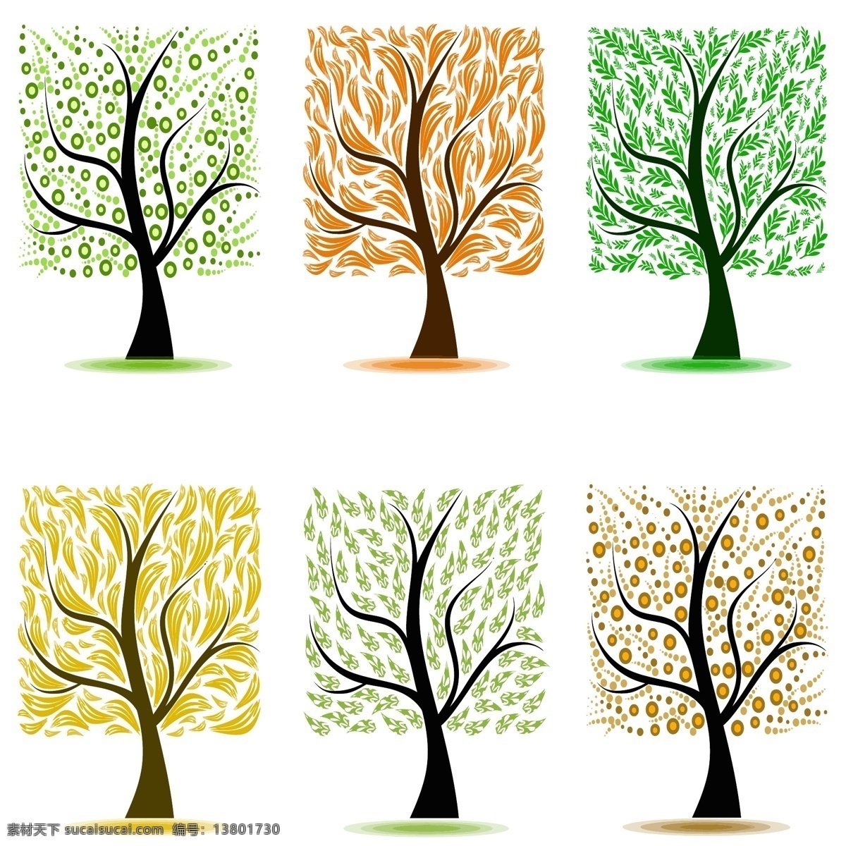 彩色 树 矢量 元素 logo 卡通树 面包树 矢量元素 图标