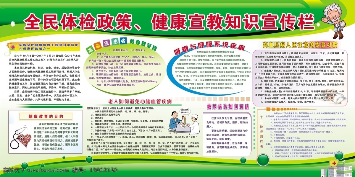 健康教育展板 健康教育 防治高血压 预防糖尿病 预防心脑血管 健康宣教知识 健康宣传栏 宣传栏 展板模板