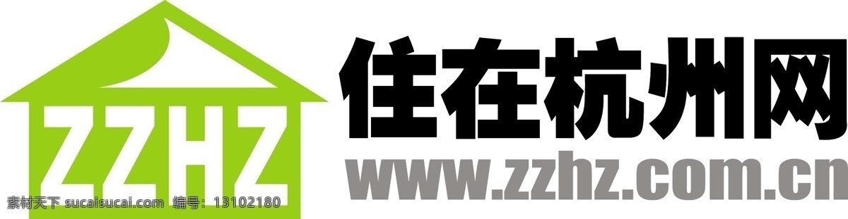 住在 杭州网 logo 标识标志图标 标志 房产 绿色标志 企业 住在杭州网 矢量 psd源文件 logo设计