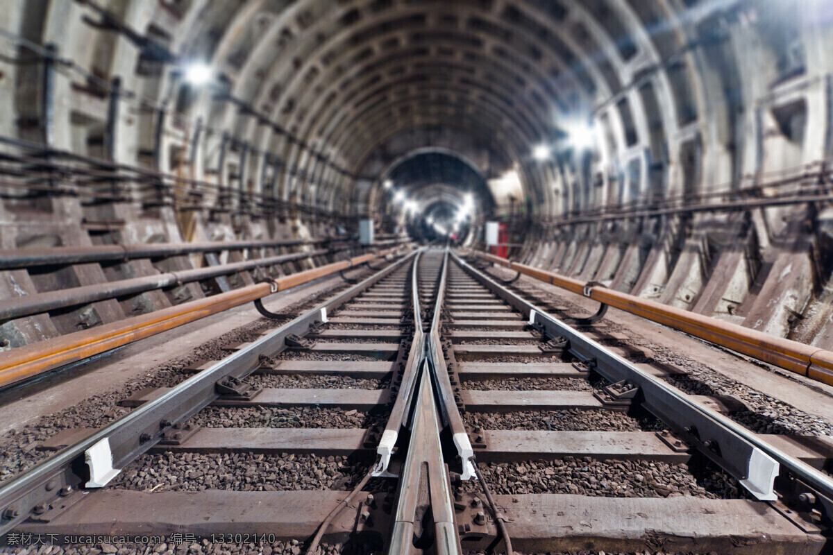 轨道 隧道 深处 山洞 地铁 圆形隧道 地下 通道 输送地道 地道 轻轨 铁路 铁轨