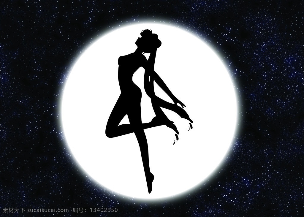 美少女 星空 美少女战士 动漫 动漫人物 矢量星空 宇宙 psd分层 分层 源文件