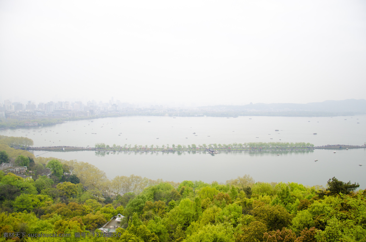 西湖鸟瞰图 天空 远山 西湖 湖景 小岛 湖心岛 西湖风景 西湖景区 宝石山 森林 植被 绿化 印象 国内旅游 旅游摄影