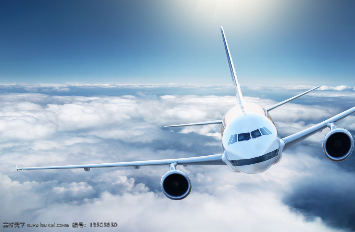 蓝天 白 飞行 中 飞机 天空 蓝天白云 云海 云层 航空 飞行中的飞机 高空 客机 运输 空运 高清图片 飞机图片 现代科技
