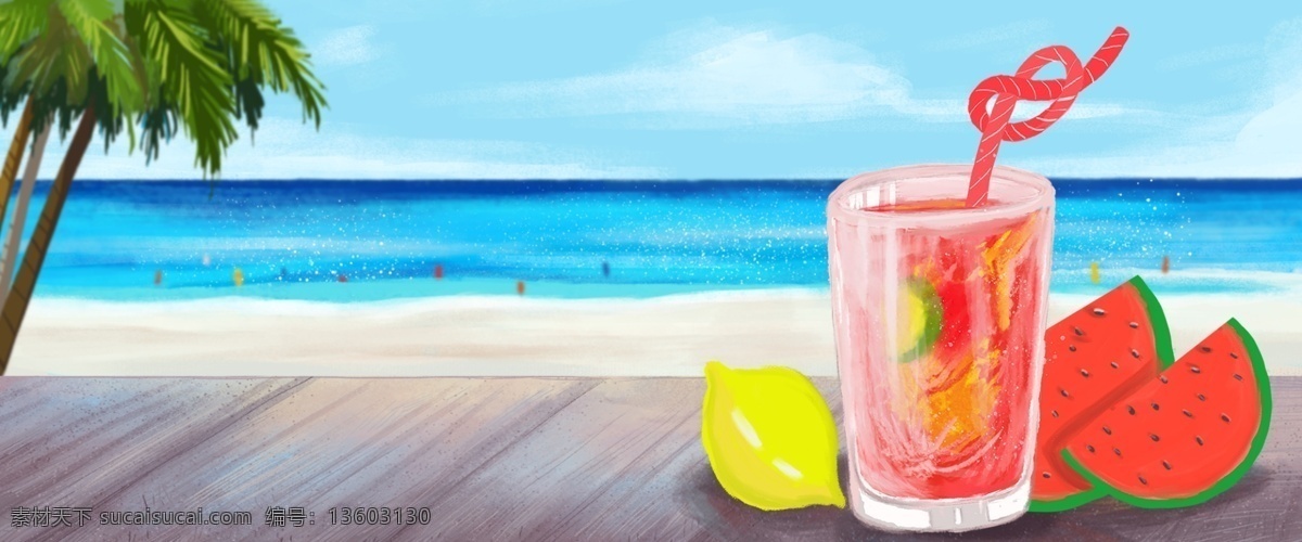 夏日 降 暑 清凉 饮料 水果 夏天 夏季 避暑 降暑 清凉饮料 冰激凌 椰子树 奶茶 水果汁 盛夏 解暑 海边