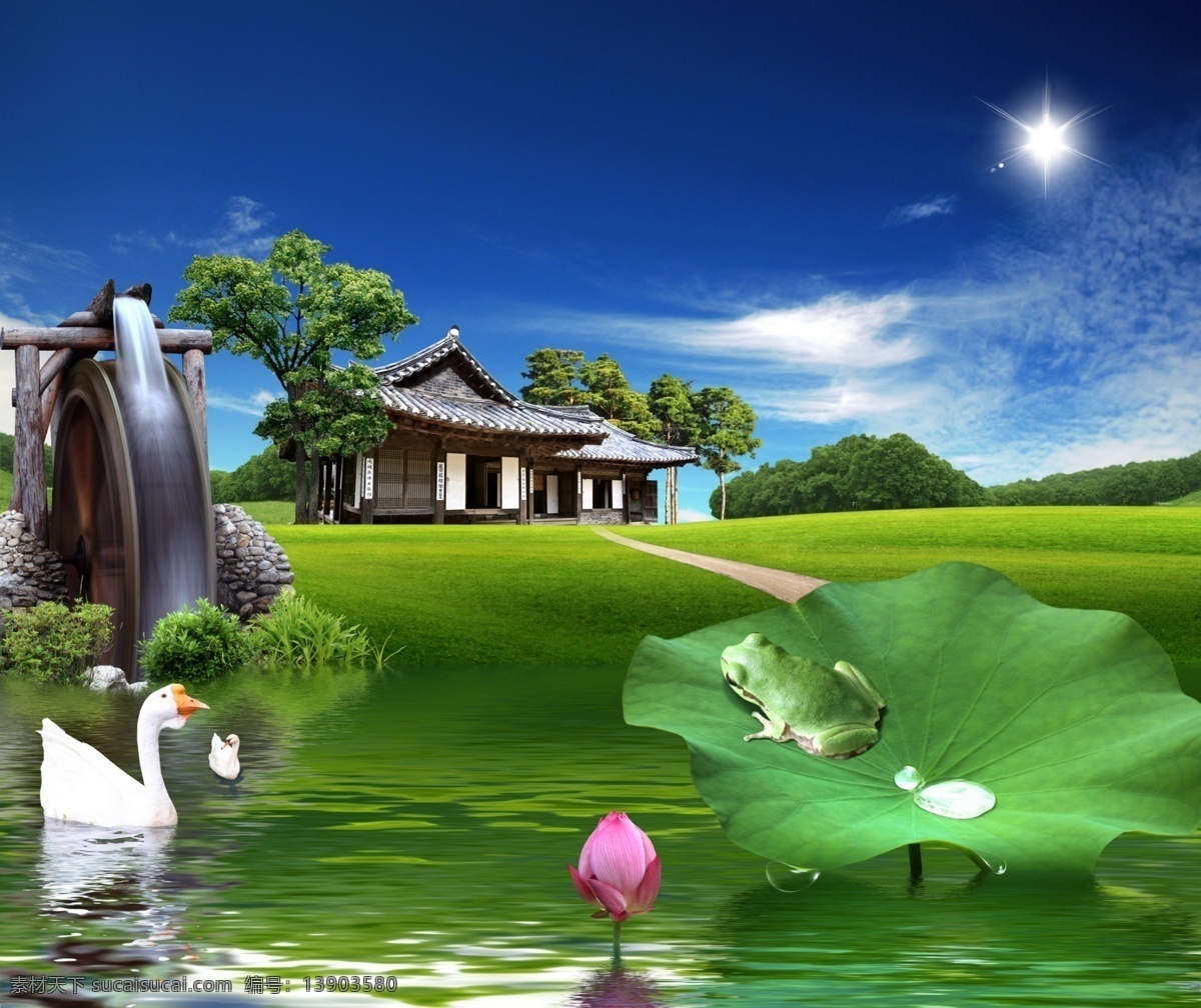 房地产 分层 源文件 草地休闲 韩国 花纹 浪漫花朵 商务设计 psd源文件