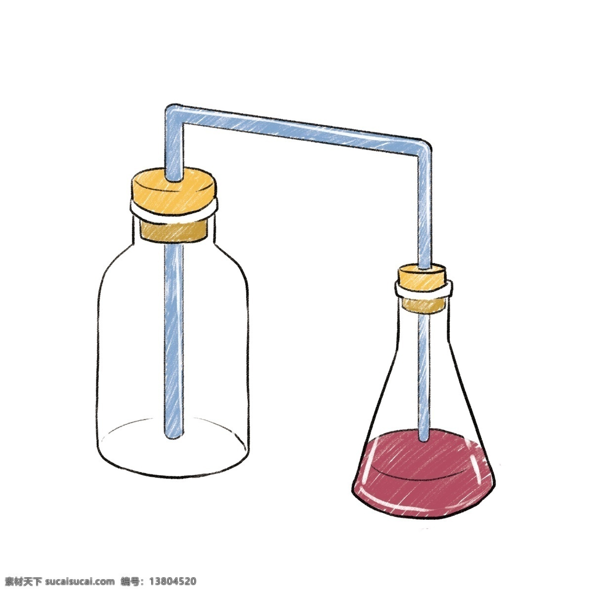 白色 瓶子 实验 插图 实验室用品 白色瓶子 红色液体 红色药水 小清新 简约风 实验插画 化学实验用品