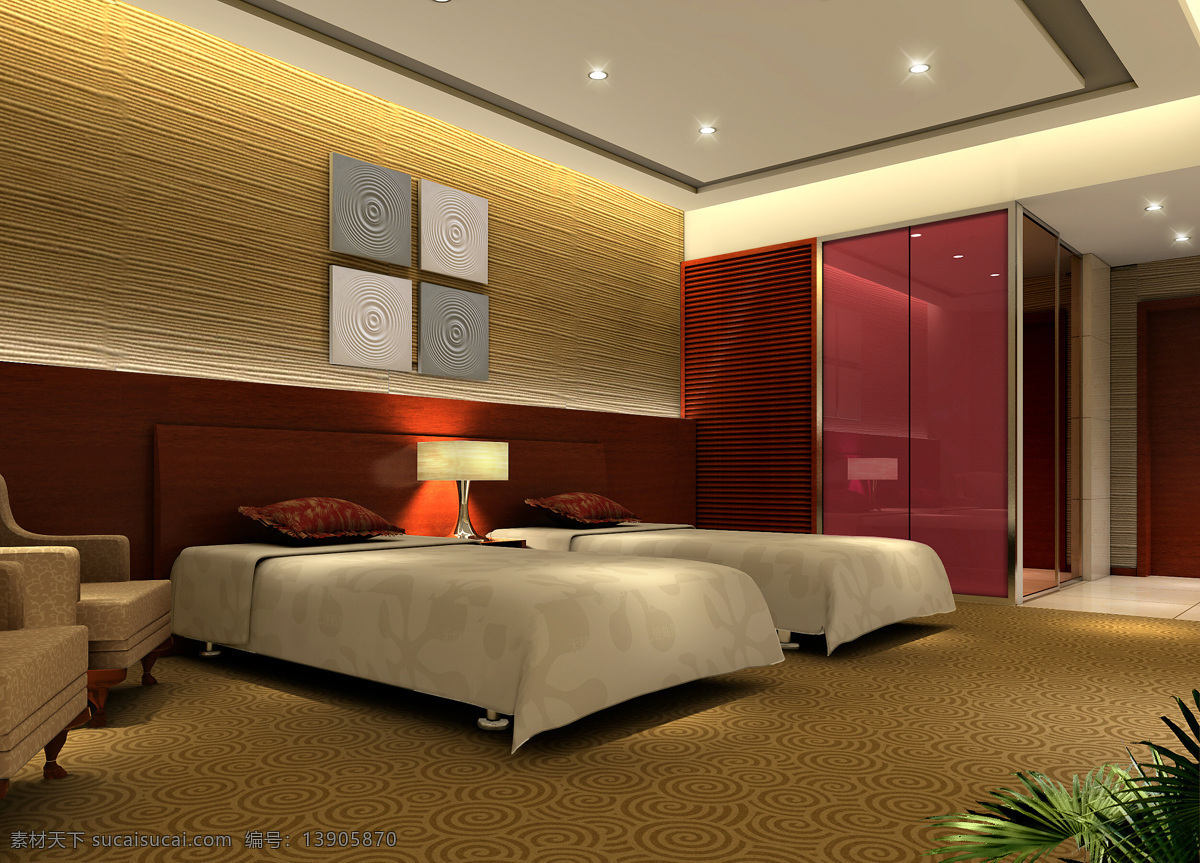 标准 客房 房间 环境设计 简约 酒店 酒店客房 室内设计 标准客房 标间 卧室 家居装饰素材