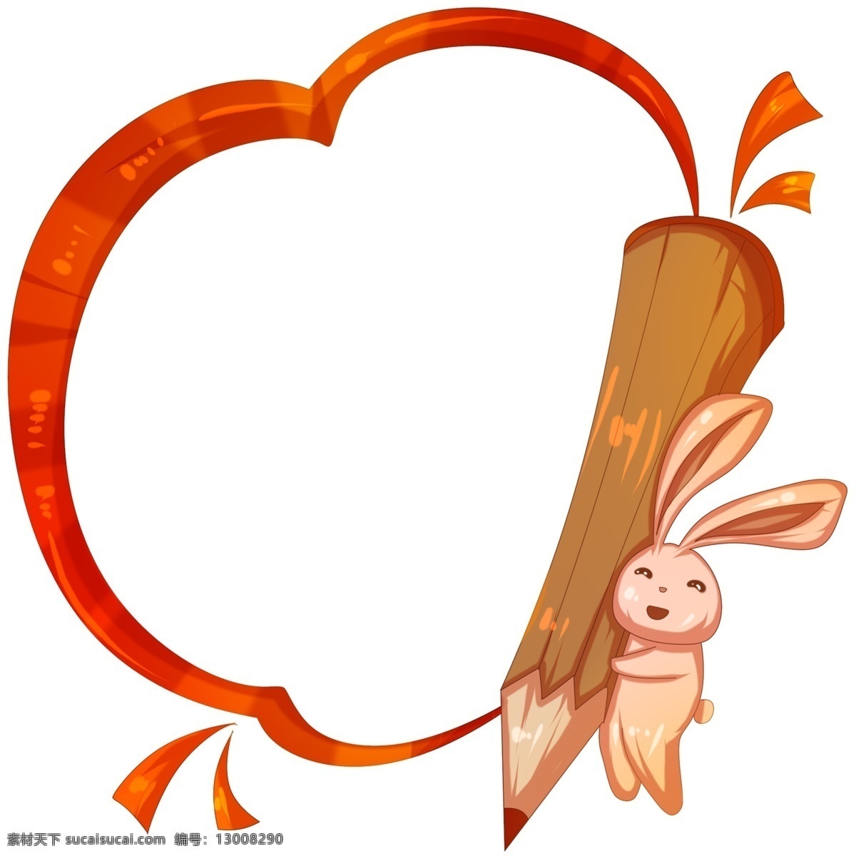 红色 小 兔子 边框 插画 红色的边框 白色的小兔子 可爱的边框 动物边框 立体兔子边框 创意边框