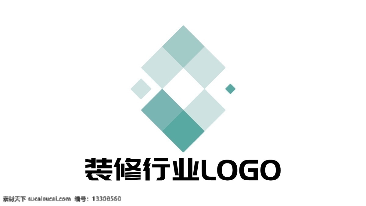 装潢 室内设计 行业 工作室 logo 原创 绿色 环保 建筑 矢量 装修 块状
