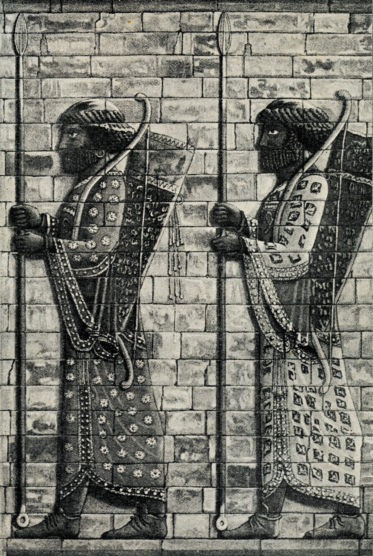 波斯人物浮雕 波斯 人物 浮雕 人物浮雕 人物雕塑 伊朗文化 波斯文化 传统图案 城市风光 环境家居 黑色