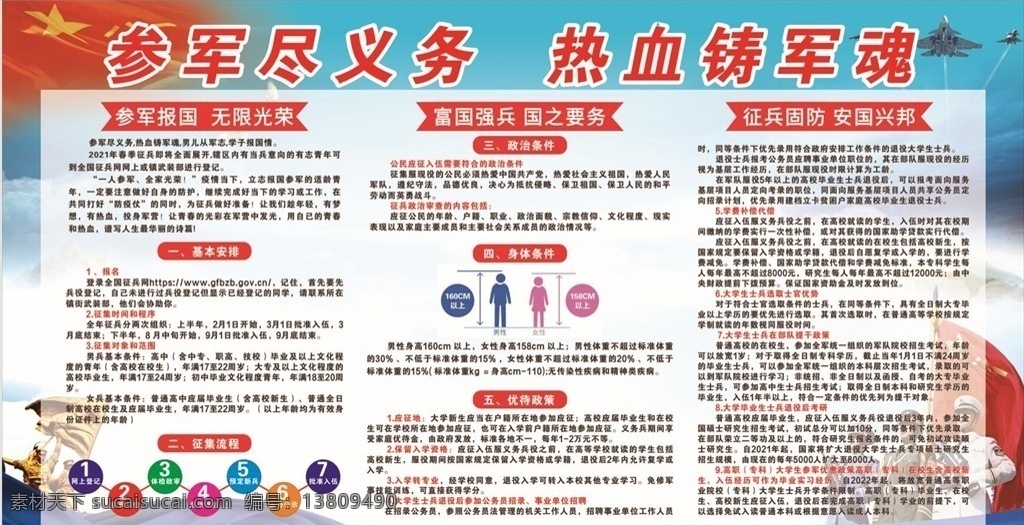 征兵展板图片 参军 当兵 服兵役 义务参军 展板 当兵光荣 展板模板
