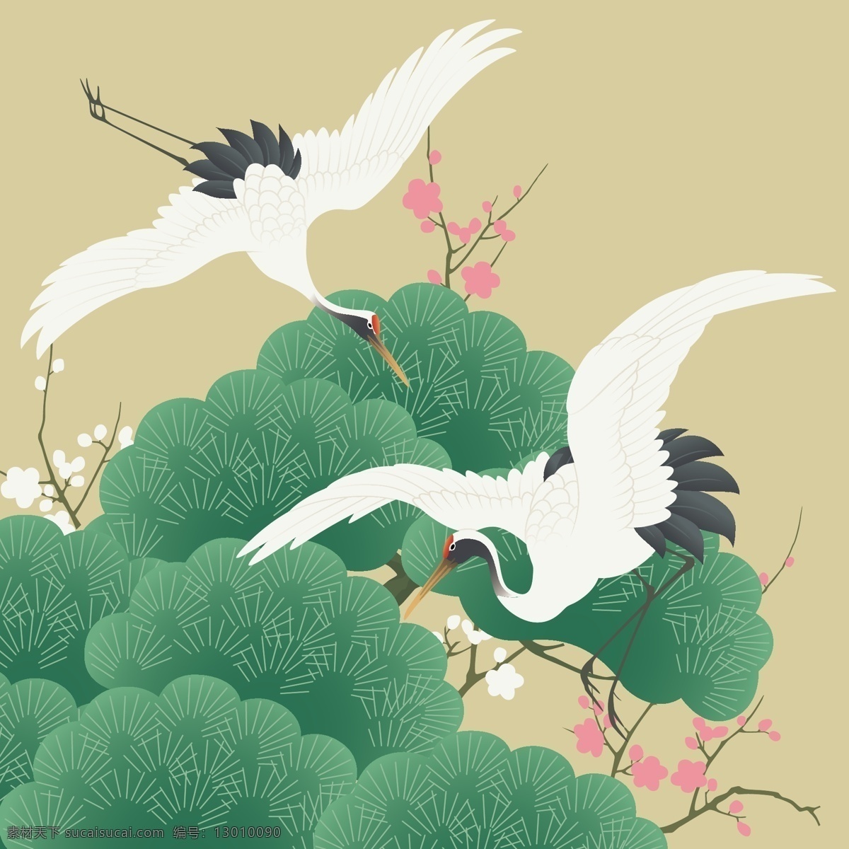 手绘鹤 白鹤 鹤动物 矢量鹤 卡通鹤 鹤插画 鹤集合 丹顶鹤 一群鹤 日本鹤插画 飞行鹤 树叶插画 矢量树叶 卡通树叶 手绘树叶 梅花树叶 彩色渐变树叶 动物 生物世界 野生动物
