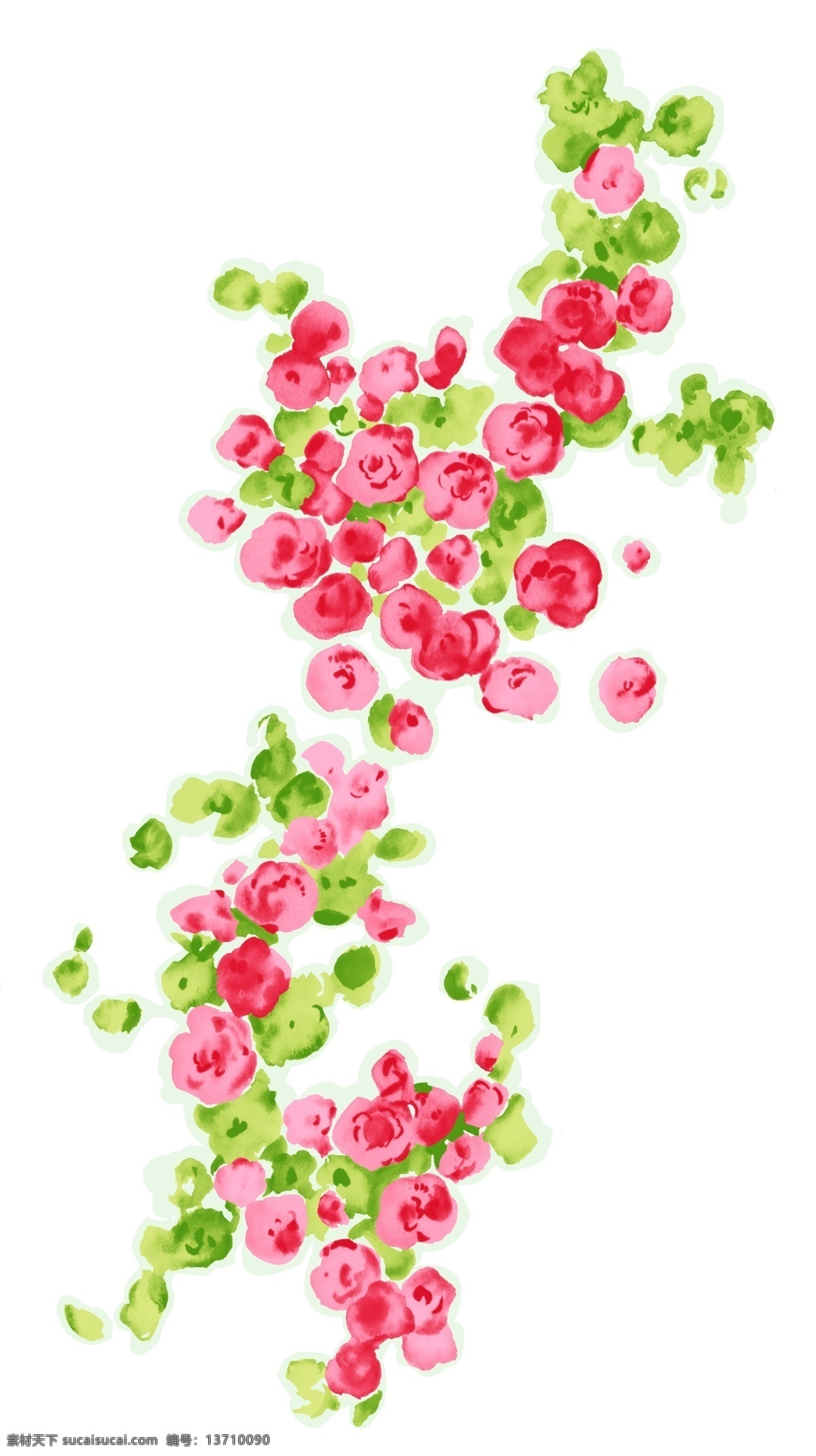 韩国 小花 分层 文件 源文件 psd源文件 花纹花边素材 红花绿叶 花朵 网页模板