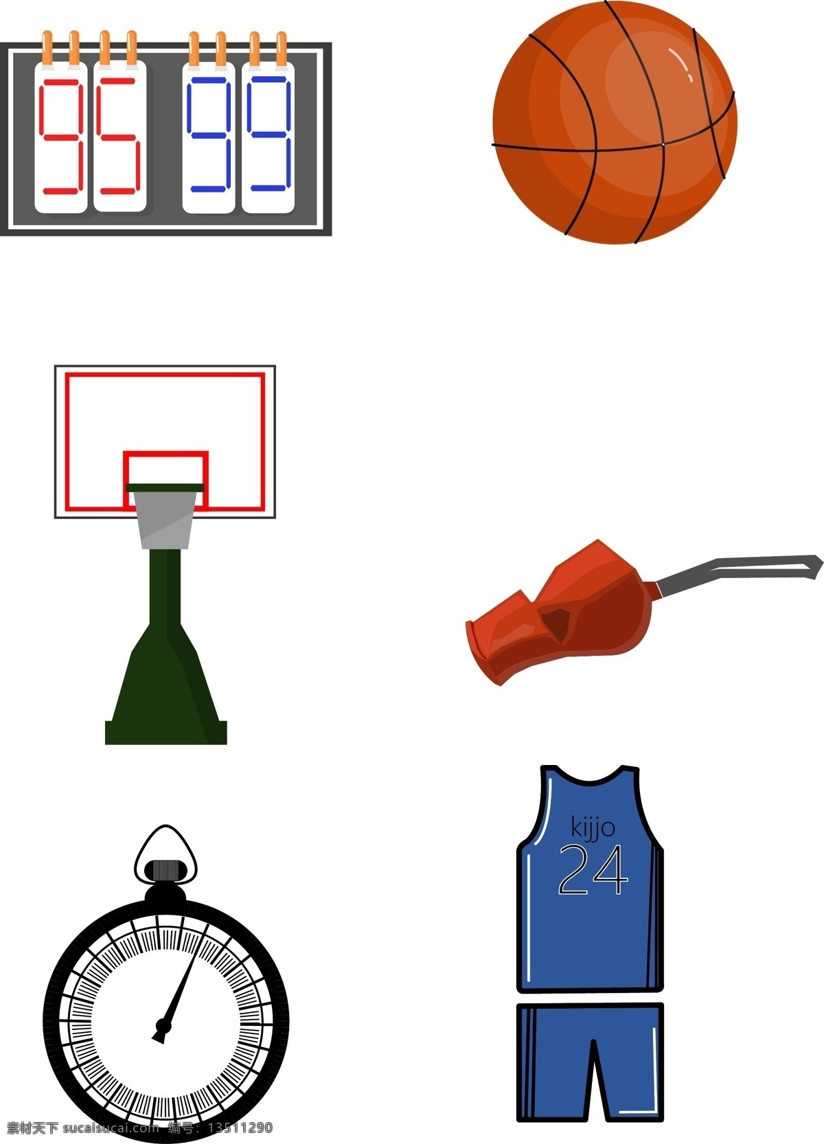 手绘 几何 体育 篮球 用具 商用 元素 平面化 简约 简单