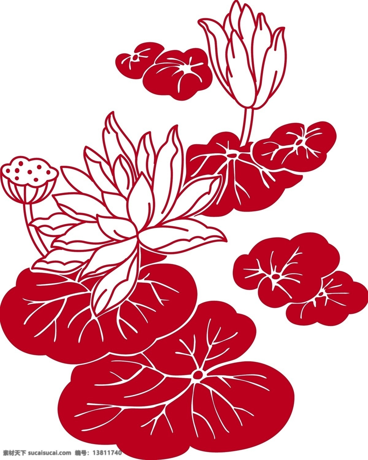 印花 矢量图 白色 服装图案 红色 色彩 印花矢量图 优雅植物 面料图库 服装设计 图案花型