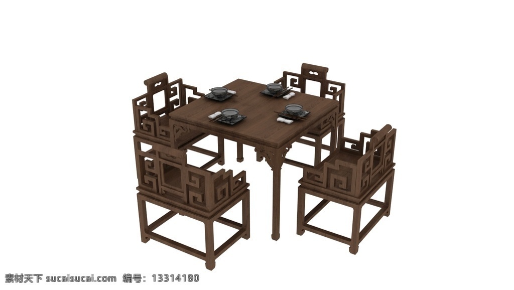 中式 茶 桌椅 3d 模型 中式茶桌椅 3d模型 中式家具 3d作品 3d设计 max