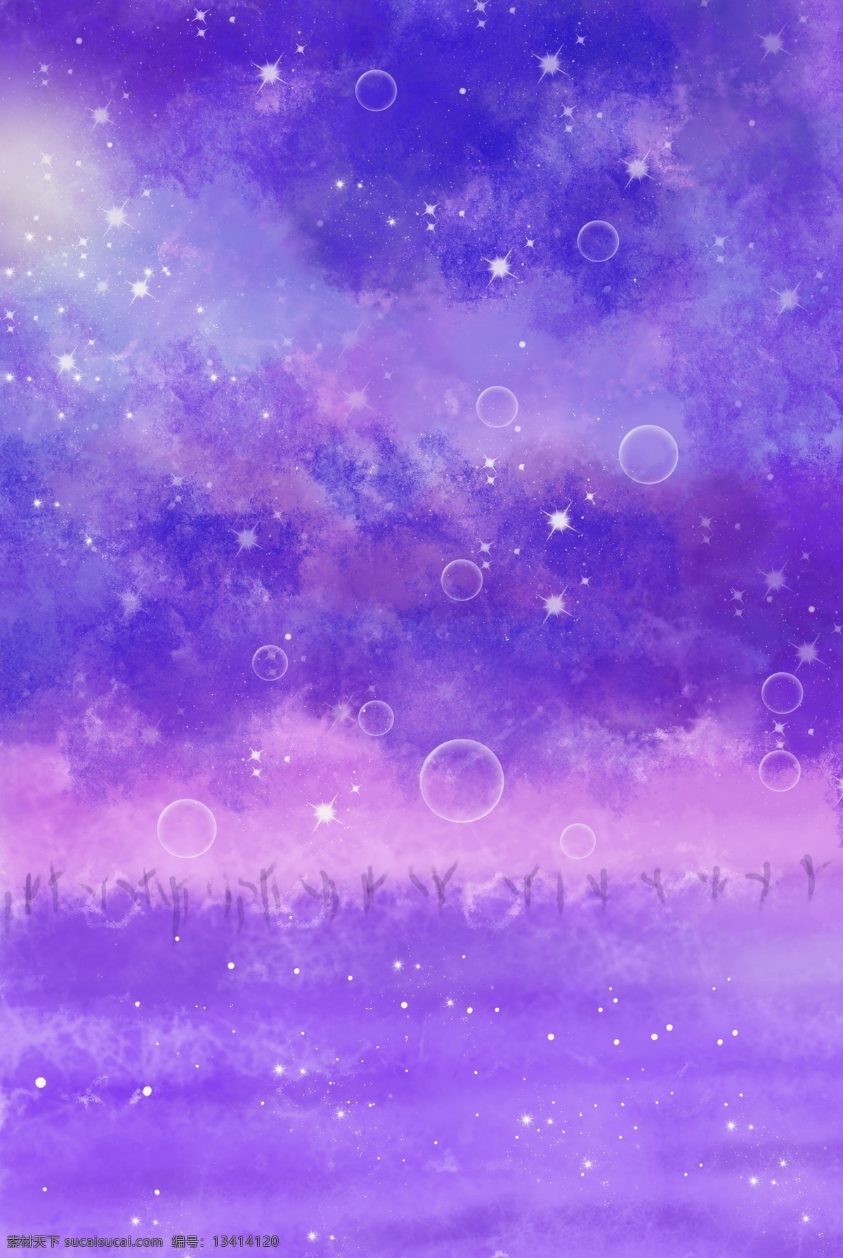 紫色 梦幻 场景 图 天空 文艺 简约 唯美 小清新 气泡
