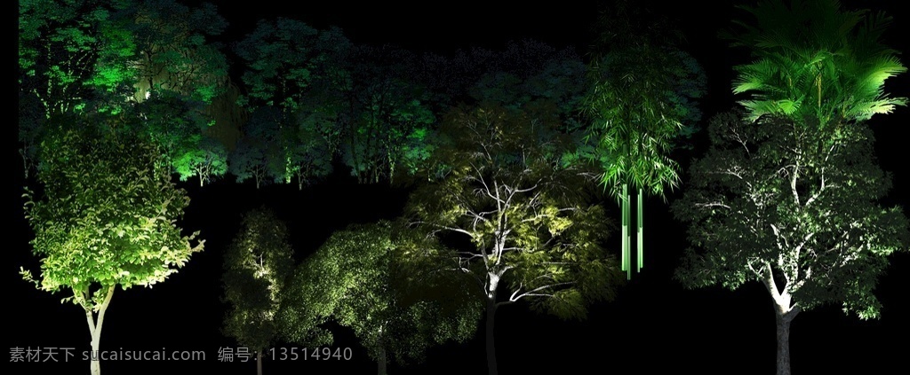 树 树灯光 白桦树 垂柳 樟 竹子 树素材 树元素 树背景 大树 小树 一棵树 自然景观 建筑园林