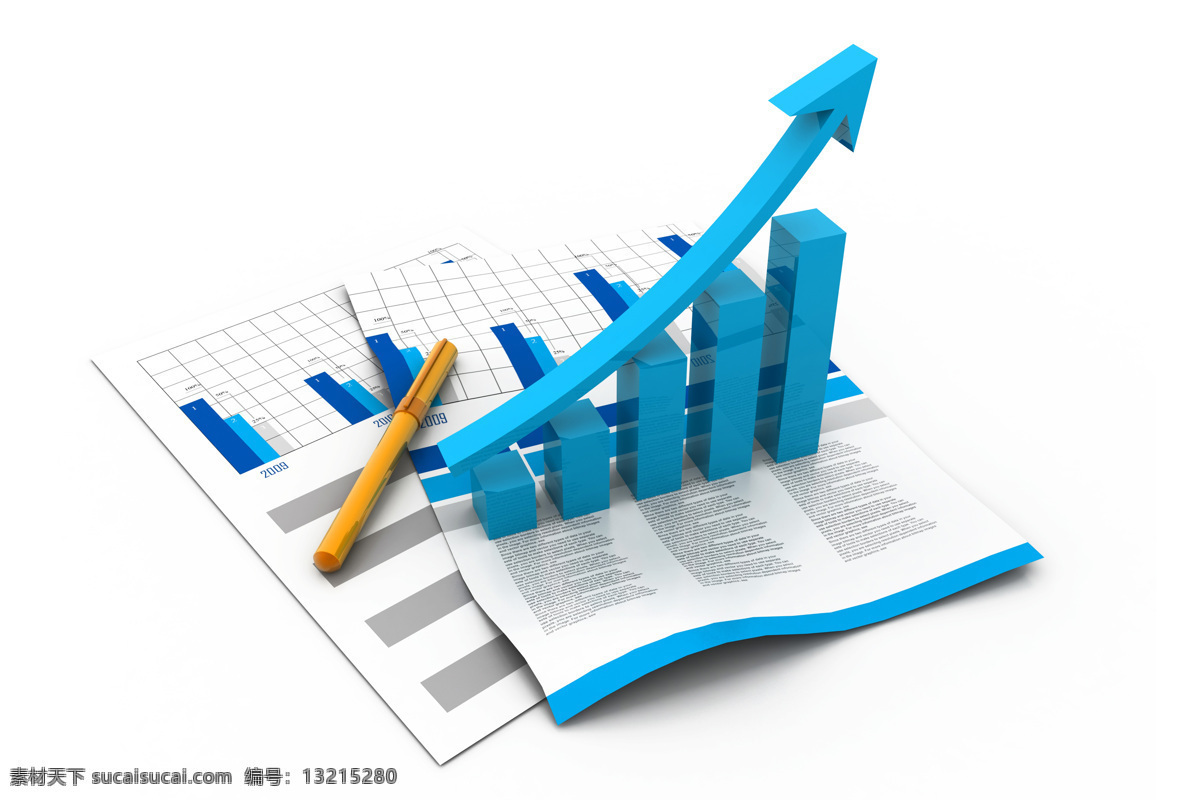 蓝色 箭头 柱 形 图表 柱形图表 数据图 商务科技 其他类别 商务金融