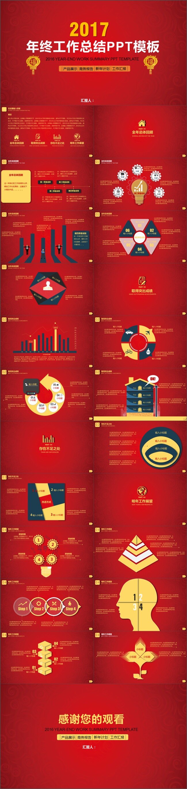 2017 年终 工作总结 模板 工作报告 扁平化 企业 商务 清新 淡雅 简约 创意 创新ppt ppt模板 ppt素材