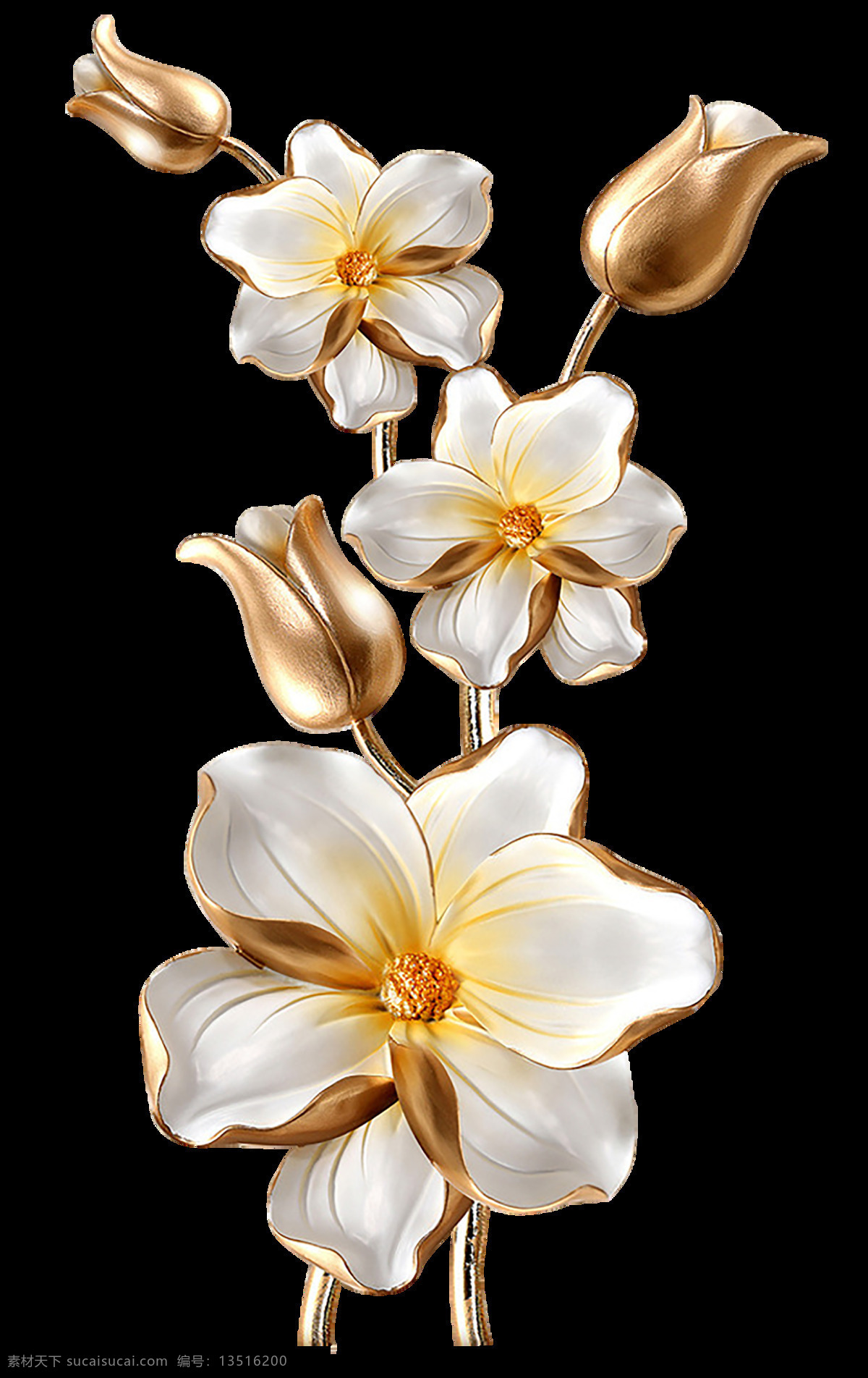 玫瑰花 金色玫瑰 质感玫瑰 立体 浮雕 金属